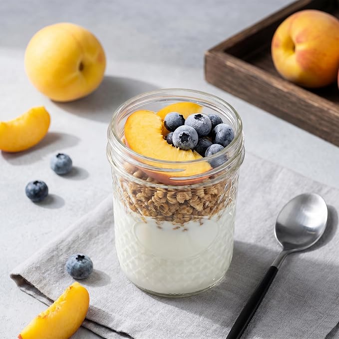 CycleMore 6 oz Mason Jars with Split Bands, 30 Pack Canning Jars | AirTight, BPA Free, Bulk Value, Regular Mouth Small Glass Canisters for Jelly, Sauce, Jam, Honey, Wedding Favors, Favors