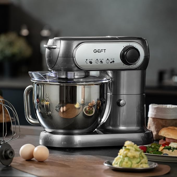Stand Mixer, 3.5QT&6QT Bowls Mixers Kitchen Electric Stand Mixer Gray | 600W Tilt-Head Kitchen Mixer with Stainless Steel Bowl, Dishwasher-Safe Dough Hook, Flat Beater, Wire Whisk, Splash Guard