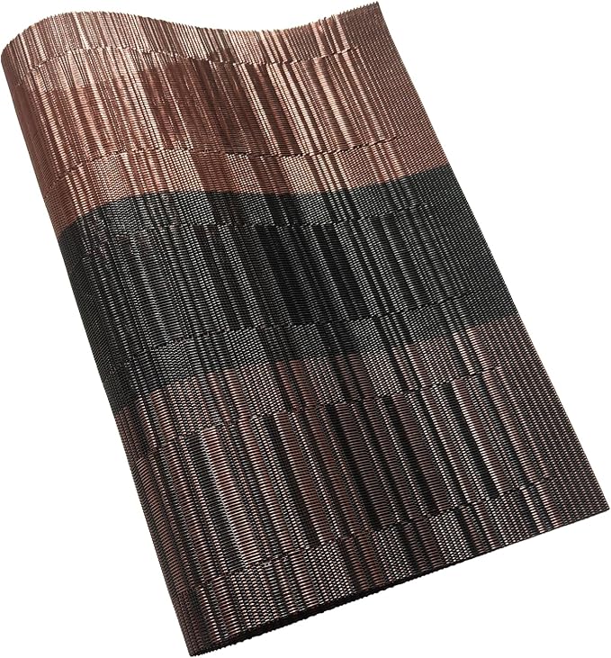 Table Placemats Dining Table Place Mats Set of 6 Heat Resistant Insulation Non-Slip Vinyl for Kitchen Dining Room 18" * 12" Brown Gradient