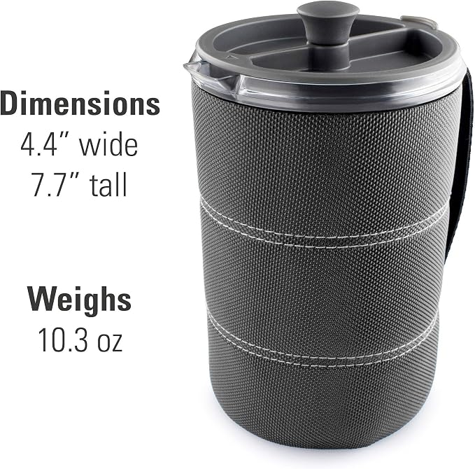 GSI Outdoors, 30 Fl Oz JavaPress, French Press Coffee Maker for Camping and Travel, Graphite