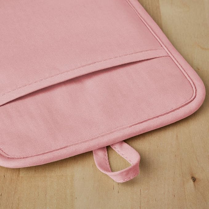 KitchenAid Ribbed Soft Silicone Pot Holder 2-Pack Set, Dried Rose, 7"x9"