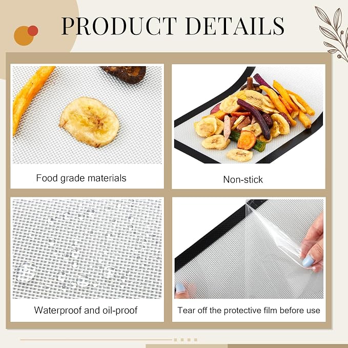 Reallnaive 10 Pieces M - Medium Silicone Mats Compatible with Harvest Right Freeze Dryer Silicone Mats Reusable Baking Sheet Durable Easy Clean No Stick Trays Drying Liners for Kitchen (Black)