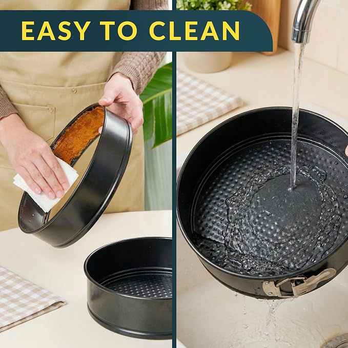 Cheesecake Pan 8" Carbon Steel With Removable Bottom – Leakproof Design | Nonstick Coating Springform – Durable Cake Mold With Secure Latch, Even Heat Cheese Cake Pans For Baking