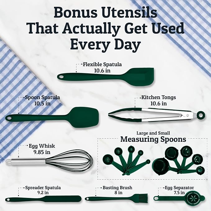 Stainless Steel Mixing Bowls with Lids Set, Metal Nesting Bowls with Airtight Lids, Graters, Non-Slip Base & Measurement Marks, Includes Utensil Set for Prep, Baking & Storage, Green