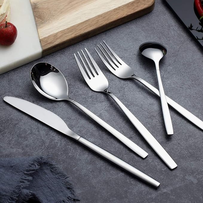 Berglander Flatware Set 20 Pieces, Stainless Steel Flatware Set, Silverware Set Service For 4