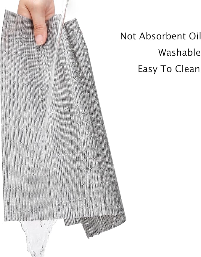 Myir JUN Placemats Set of 6 Kitchen and Dining Table Placemats | Vinyl Placemats Place Mats Indoor/Outdoor Set of 6 Washable Table Mats Non-Slip Place mats for Dining Table, Silver