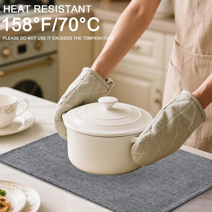 Homaxy Cloths Placemats for Dining Table Set of 6, 13" x 19", Dark Grey | Heat Resistant, Washable, Cotton Linen Blend Table Mats, Easy to Clean Place Mats, Indoor Outdoor