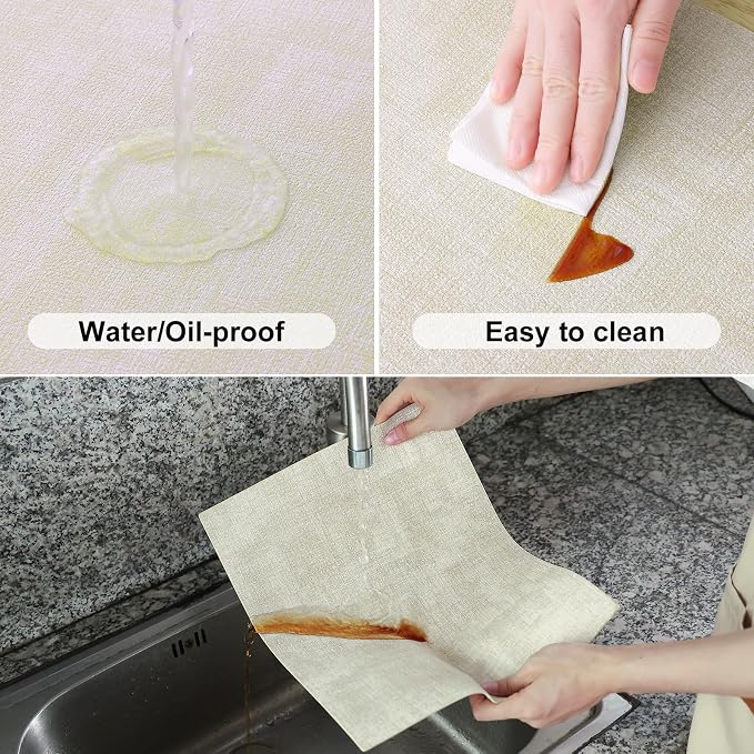 Homaxy PU Faux Leather Placemats for Dining Table, Set of 8, Beige | Waterproof Wipeable Washable Table Mats, Easy to Clean Anti-Slip Place Mats, 11.8" x 17"