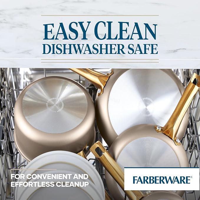 Farberware Radiant Nonstick Square Griddle Pan, Dishwasher Safe, 11 Inch - Champagne