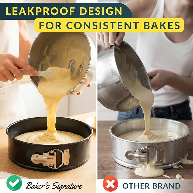 Cheesecake Pan 8" Carbon Steel With Removable Bottom – Leakproof Design | Nonstick Coating Springform – Durable Cake Mold With Secure Latch, Even Heat Cheese Cake Pans For Baking