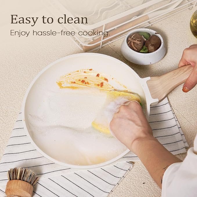 CAROTE 21pcs Pots and Pans Set, Nonstick Cookware Sets, with Egg Pan | Induction Kitchen Cooking Set, Durable, Easy Food Release, Fast & Even Heating, with Frying Pan