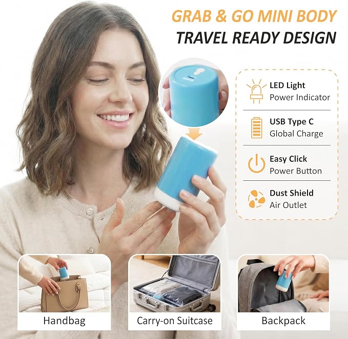Cozy Essential Travel Vacuum Storage Bags with Rechargeable Cordless USB Pump, Space Saver Bags for Luggage, Suitcase, Carry-On, for Clothes, Blankets, Bedding & Seasonal Storage,22 Combo