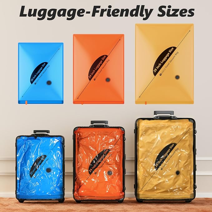 Travel Vacuum Bags with Cordless Electric Pump, 16 Combo Compression Packing Cubes for Clothing Clothes, Luggage Suitcase Organizer, Space Saver Vacation Cruise Travel Essentials, Multicolor