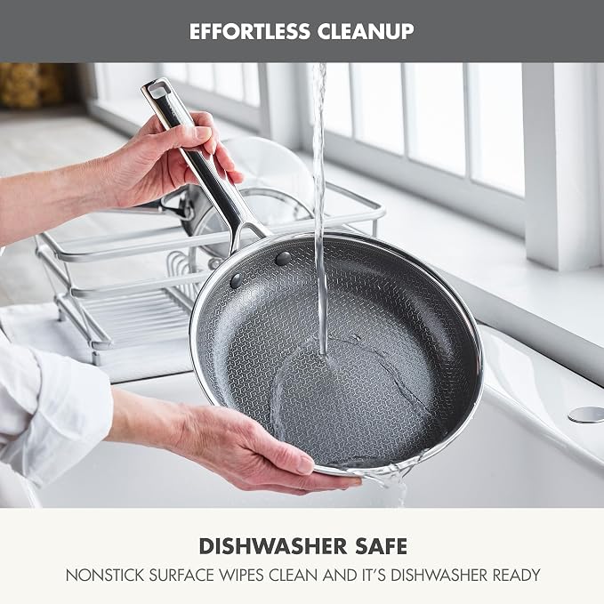 GreenPan Hybrid 2 Piece (9.5" & 11") Stainless Steel & Ceramic Skillet Set | APEX Tri-Ply Pan, PFAS-Free Thermobond Nonstick, Induction & All Cooktop Compatible, Dishwasher & Oven Safe to 850F, Silver
