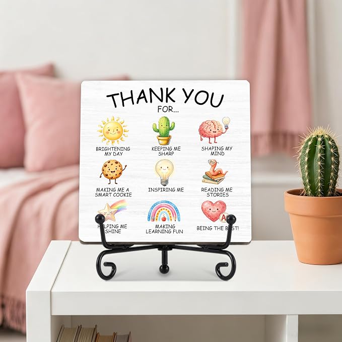 Teacher Appreciation Gifts for Women Men | 5" Wooden Plaque Sign for Mentor Teacher Gifts | Teachers Day Gift from Student Desk for Home Office Decor - A07