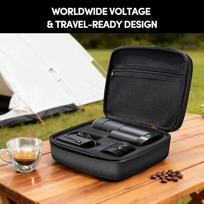 Burr Coffee Grinder,Wirsh Portable Electric Grinder Geimori T38 Plus,Espresso Grinder with Conical Burr,Stepless Grind Settings from Fine to Coarse for Espresso,Drip,French Press,Home&Travel Use