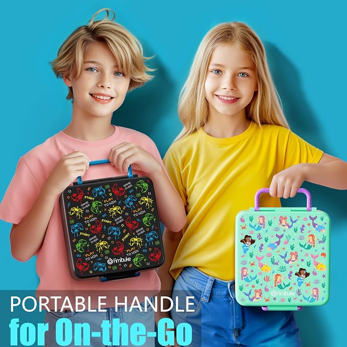 Fimibuke Bento Box for Kids Adults, BPA Free Toddler Lunch Box with Thermo | w/ 8.5oz Insulated Food Jar Utensils & Sauce Jar, Leakproof Dishwasher Safe 3 or 4 Compartment Container for School Girl Boys