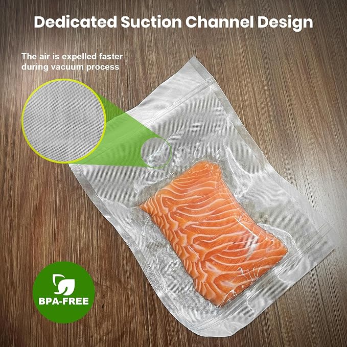 Vacuum Sealer Bags, 2 Pack 8" x 20' Rolls, BPA-Free Commercial Grade, Durable Customized Size for Airtight Food Storage, Meal Prep or Sous Vide Cooking