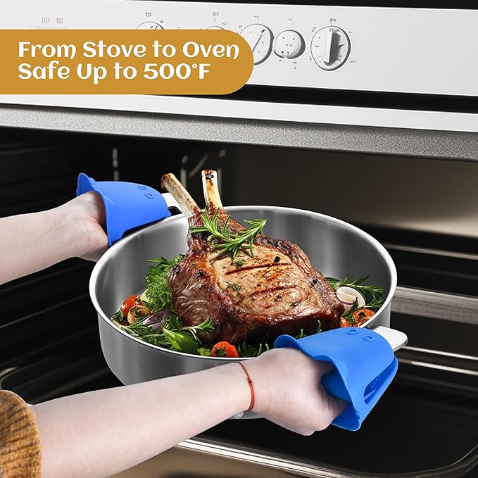 7-Quart Tri-Ply Stainless Steel Saute Pan wih Lid, 12 Inch Deep Frying Pan | Induction Cooking Skillet | Jumbo Cooker | Dishwasher & Oven Safe | Compatible with All Cooktops | Two Handles for Conversion