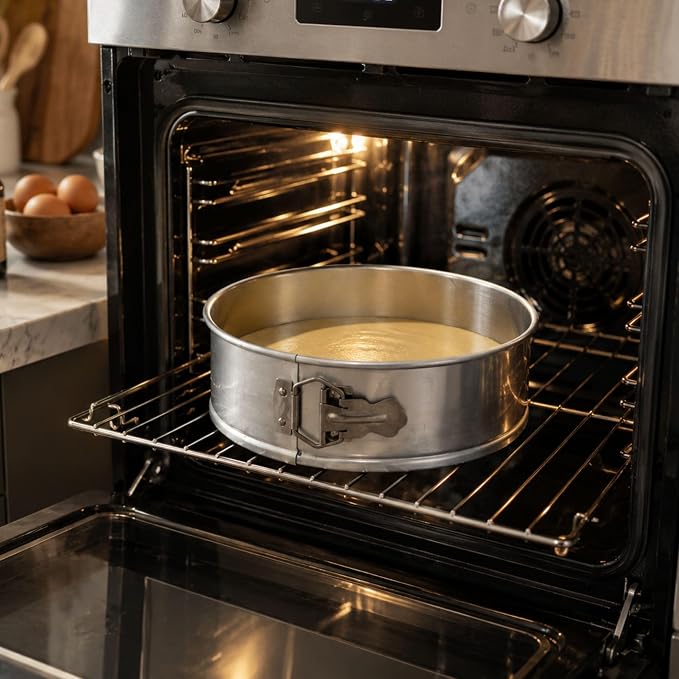 Restaurantware Met Lux 9 Inch Round Cake Pan 1 Springform Springform Pan - Removable Bottom Release Latch Silver Aluminum Cheesecake Pan For Baking Desserts