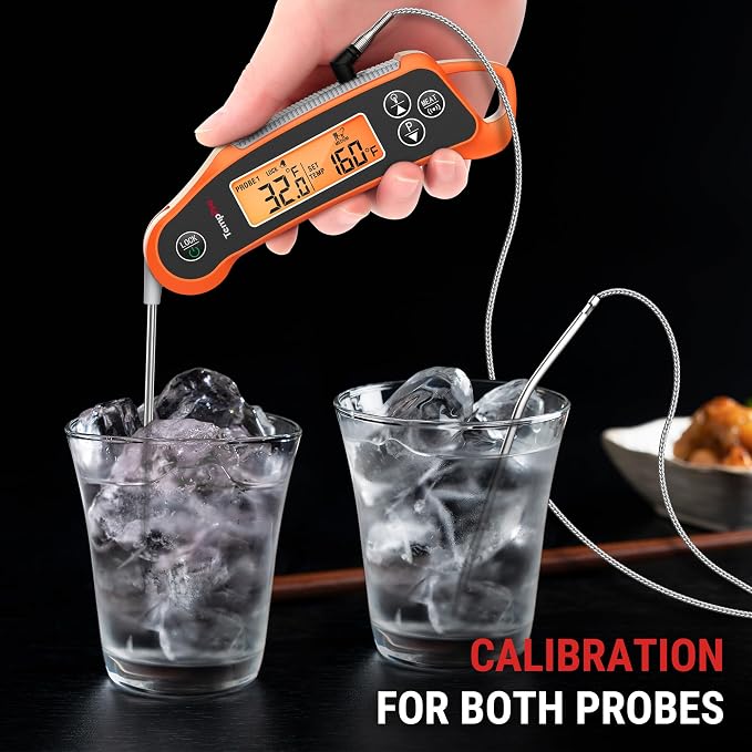 TempPro TempSwift 2 Probes Meat Thermometer Digital with 2 Display Channels | IP65 Waterproof Food Thermometer with 7 Target Temp Settings, instant read meat thermometer for Cooking BBQ Oven Smoker