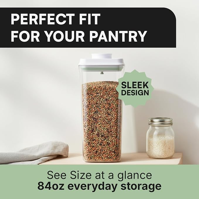 Bop Top Airtight Food Storage Containers | Pop-Top Lid | 10.5 Cups / 84 Oz | kitchen canister set, for flour, sugar, snacks, pasta, baking