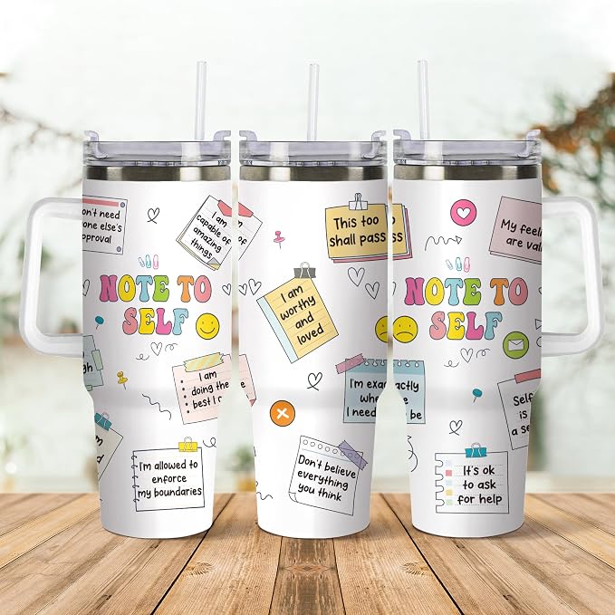 Gossby Motivational Tumbler For Women, 30oz Stainless Steel With Handle | Inspirational Gift for Her, Positive Affirmation Cup, Motivational Gift for Friends, Insulated with Straw and Lid