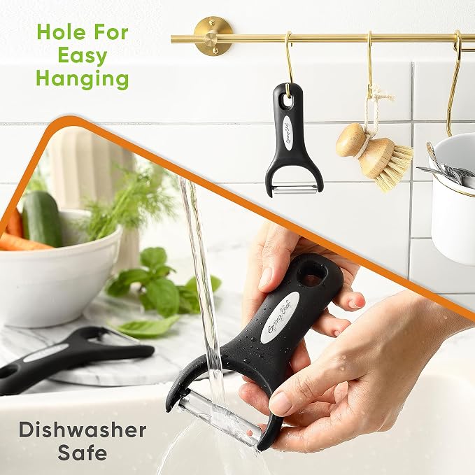 Spring Chef Set of 2 Stainless Steel Y Shaped Vegetable Peeler for Kitchen | Heavy Duty Potato Peeler with Ultra Sharp Blades & Soft Grip Handle for Apple, Carrot, Cucumber, Veggie, Fruit, Citrus