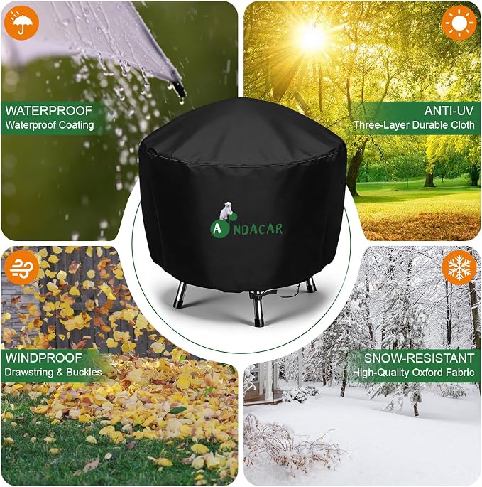 Grill Cover for Cuisinart CCG190RB Portable Charcoal | Waterproof Griddle Cover for Weber Smokey Joe 14 Inch Grill - 16" D×15" H, Black