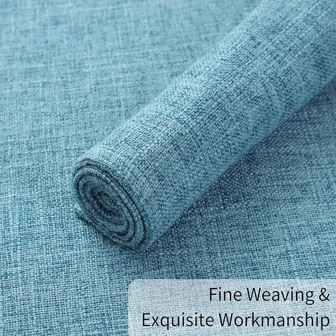 Homaxy Cloths Placemats for Dining Table Set of 6, 13" x 19", Aqua | Heat Resistant, Washable, Cotton Linen Blend Table Mats, Easy to Clean Place Mats, Indoor Outdoor