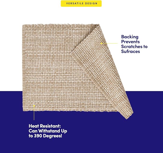 Sweet Home Collection 100% Cotton Placemats for Dining Room Rectangle Two Tone Woven Fabric 13" x 19" Soft Durable Table Mat Set, Set of 4, Taupe