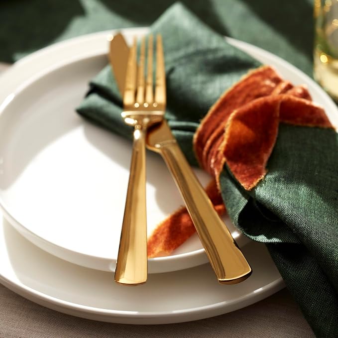 Oneida Aptitude Gold 20-Piece 18/0 Silverware Set for 4, Flatware | mirror finish, dishwasher safe | includes knives, forks, and spoons | cutlery set for kitchen and dining