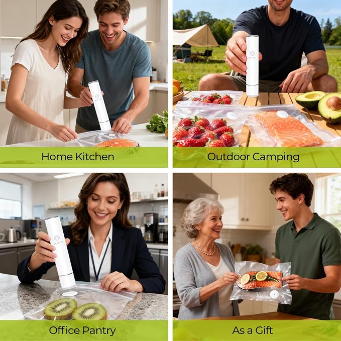 Reusable Vacuum Sealer Bags for Food, 50 BPA-Free Food Storage Bags | 2 Sizes, Double-Zip Valve Design, Leak-Resistant, Odor-Resistant, Freezer Storage For Meal Prep, Leftovers And Sous Vide