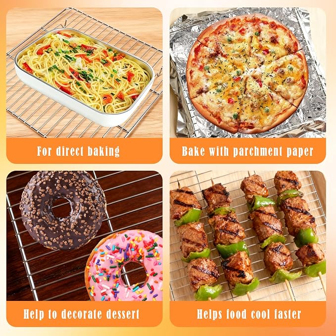 Stainless Steel Cooling & Baking Racks, Cookie Oven Rack & Bakers Rack | for Kitchen, Home Baking, Cooking, Parties, Cookie, Dishwasher Safe, Compatible with Ninja MO201