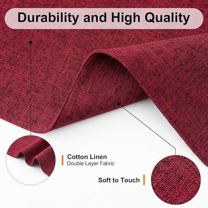 Homaxy Cloths Placemats for Dining Table Set of 6, 13" x 19", Red | Heat Resistant, Washable, Cotton Linen Blend Table Mats, Easy to Clean Place Mats, Indoor Outdoor