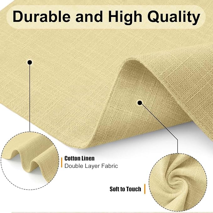 Homaxy Cloths Placemats for Dining Table Set of 6, 13" x 19", Lemon Yellow | Heat Resistant, Washable, Cotton Linen Blend Table Mats, Easy to Clean Place Mats, Indoor Outdoor
