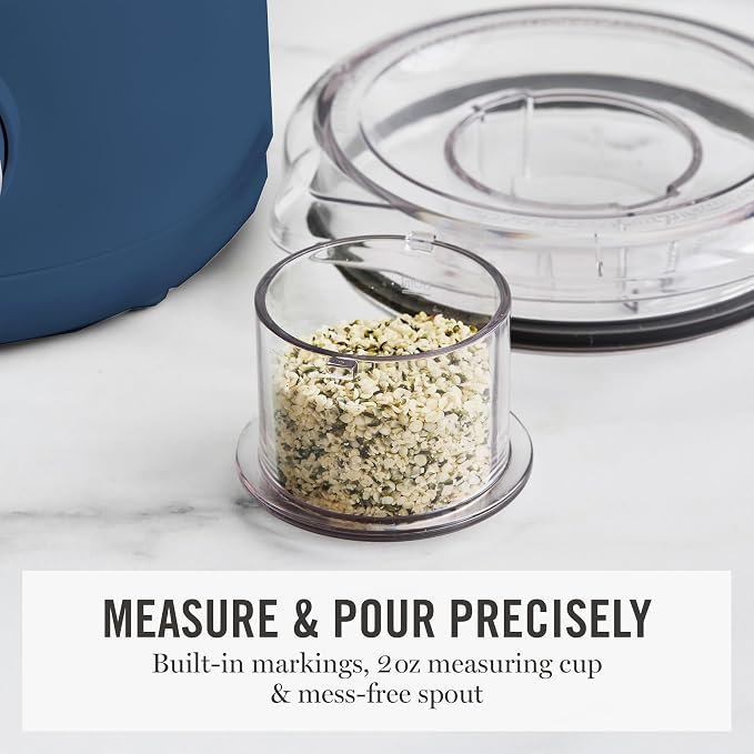 Martha Stewart 50oz Countertop Blender, 3 Speeds, 5 Presets, Indigo Blue | BPA-Free Pitcher, Smoothies, Margaritas, Milkshakes & Ice Crushing, Stainless Steel Blades, Auto-Clean, Dishwasher-Safe Parts