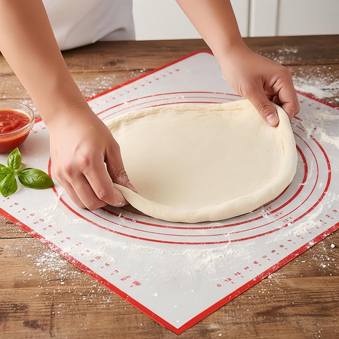 Extra Large Silicone Baking Mat for Rolling Dough (24" x 16") - Non-Stick Pastry Mat with Measurements - Heat Resistant & Non-Slip Kitchen Counter Protector for Fondant, Pie Crust & Pizza