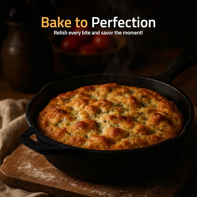 Utopia Kitchen Cast Iron Skillet 12 Inch Pre-Seasoned PFAS-Free Black | Chef Pan, Even Heat Distribution, Stovetop, Oven, Campfire and Grill Safe, Large Skillet, Indoor Outdoor Use