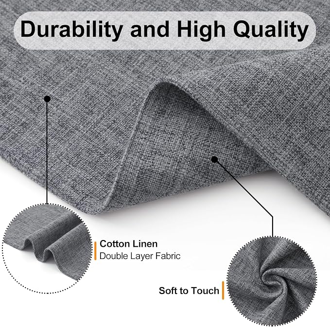 Homaxy Cloths Placemats for Dining Table Set of 4, 13" x 19", Dark Grey | Heat Resistant, Washable, Cotton Linen Blend Table Mats, Easy to Clean Place Mats, Indoor Outdoor