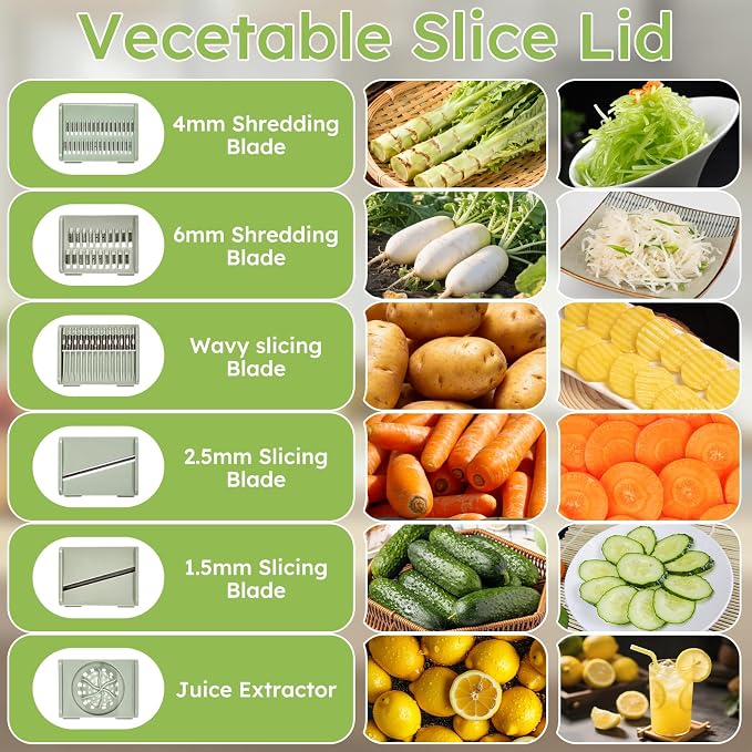 Stainless Steel Salad Spinner Large with 5 Blades Slicer, Vegetable Dryer, Non-Slip Base, Stop Button, Vegetable Fruits Chopper Bowl 5L Capacity with Egg Yolk Strainer