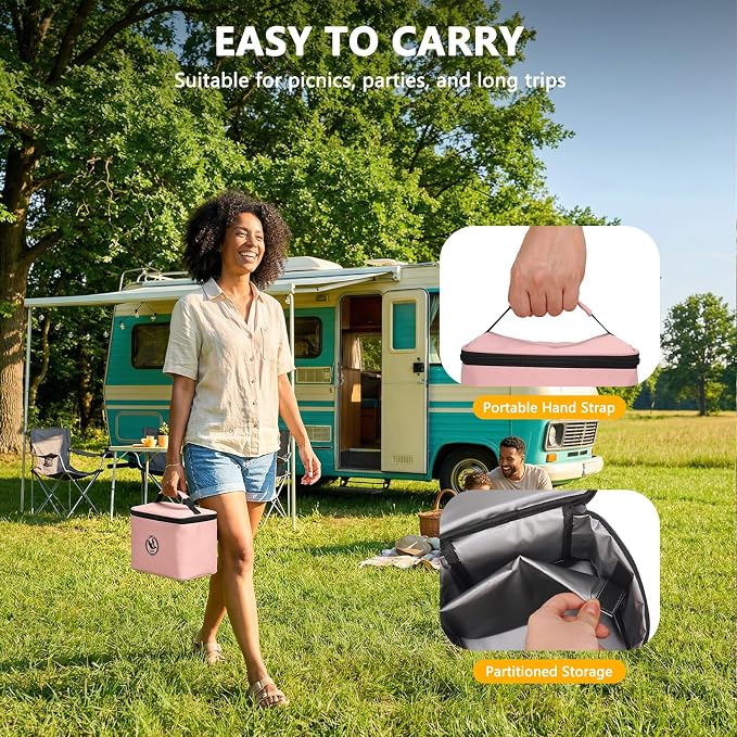 Lord Eagle 9-Speed Digital Hand Mixer Electric Handheld, 500W DC Motor | Kitchen Mixer for Cake Baking, Lightweight Egg Beaters with Stain-resistant & Waterproof Storage Bag & 6 Accessories, Pink
