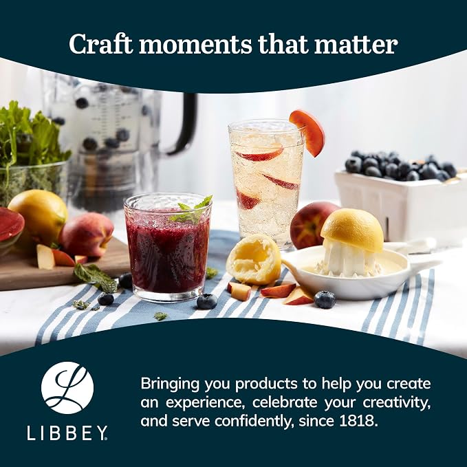 Libbey Yucatan Textured Tumbler & Rocks Drinking Glasses Set of 16 | Jumbo Margarita Glass Cups with 16.2 oz and 13 oz Capacities for Frozen Cocktails, Mocktails & Entertaining