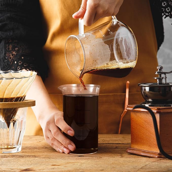 2 Pcs 34 oz French Press Replacement Glass with Scale Universal Replacement Beaker for French Press Tea and Coffee Makers Borosilicate 3.3 Glass Spare Carafe
