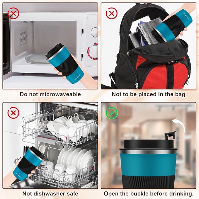 MOMSIV 17oz Travel Coffee Mug, Insulated Coffee Cup with Leakproof Lid | 6-Hour Heat Retention, 360°Leak proof, Vacuum Stainless Steel Double Walled, BPA-free, Reusable And To Go Coffee Mug