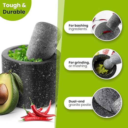 Granite Pestle Replacement only - Pestle Stone only Unpolished Heavy (Not Included Mortar) (Bell Shape), Blue