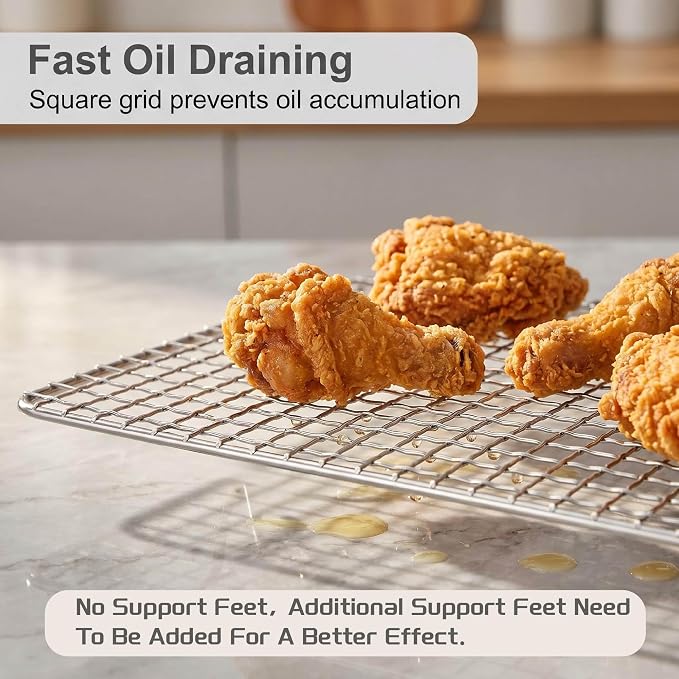 Disposable Grill Rack Grids,Stainless Steel BBQ Roasting Rack or Baking,Cooling Rack,Oven Dishwasher Safe,For Oven and outdoor Barbeque (12, 12 "x 8")