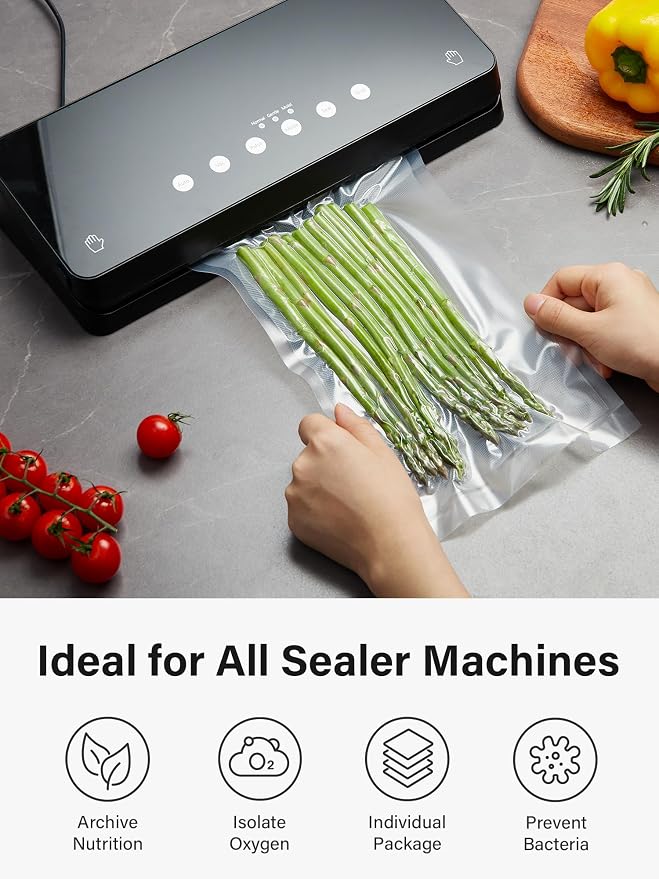 Kootek 11" x 150' Vacuum Sealer Bags Roll for Food with Cutter Dispenser | BPA-Free, Compatible with All Vacuum Sealers, Customizable Size, for Sous Vide/Microwave/fridge, Long Term Storage, Meal Prep