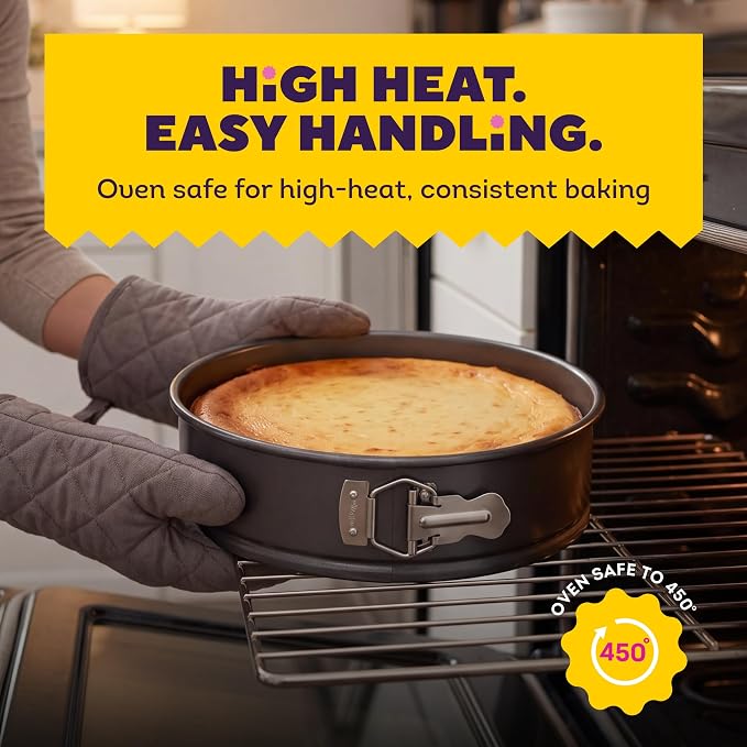 Wilton Platinum Non-Stick Springform Cheesecake Pan, 9 in. | DURALAST Silicone Infused Double Coating, 5X More Durable with Anti-Warping Technology, Perfect for Cheesecakes & Tarts
