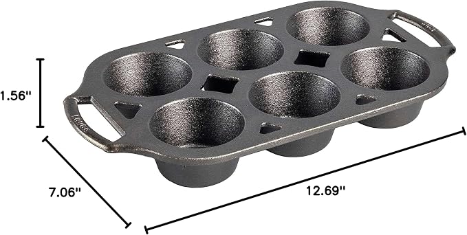 Lodge Cast Iron Muffin Pan 12.69" (Pack of 3)